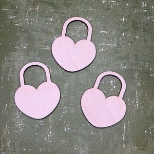 Heart-Shaped Wooden Lock Decor